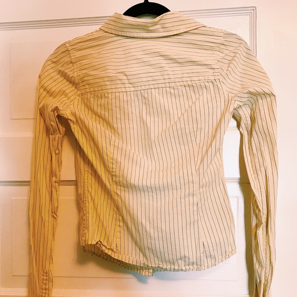 HOLLISTER sm button down, yellow with blue stripes - Picture 3 of 5